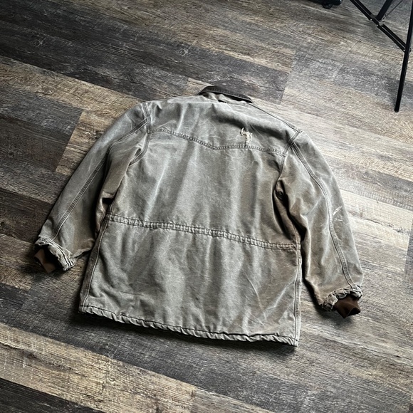 Vintage Carhartt Jacket Size Large Grey Barn Coat Chore 90's Outdoors Full Zip - Picture 4 of 6